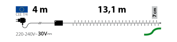 guirlande LED 180 blanc chaud et blanc froid avec transformateur basse tension